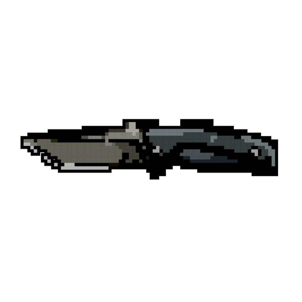 sharp military knife game pixel art vector illustration