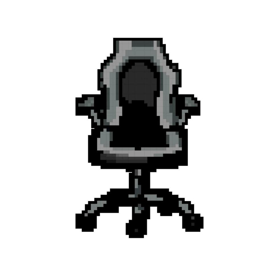 desk office chair game pixel art vector illustration