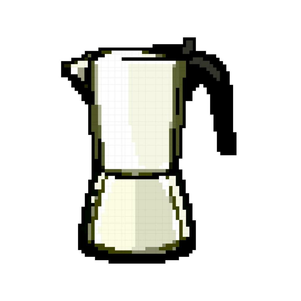 vintage moka pot coffee game pixel art vector illustration