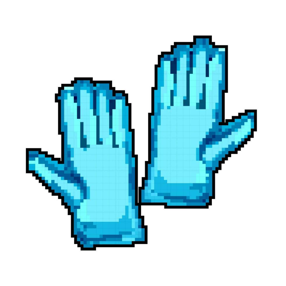 wool mittens gloves winter game pixel art vector illustration