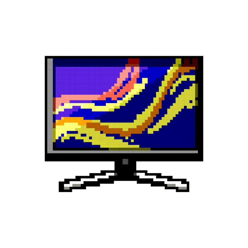 internet monitor pc gaming game pixel art vector illustration