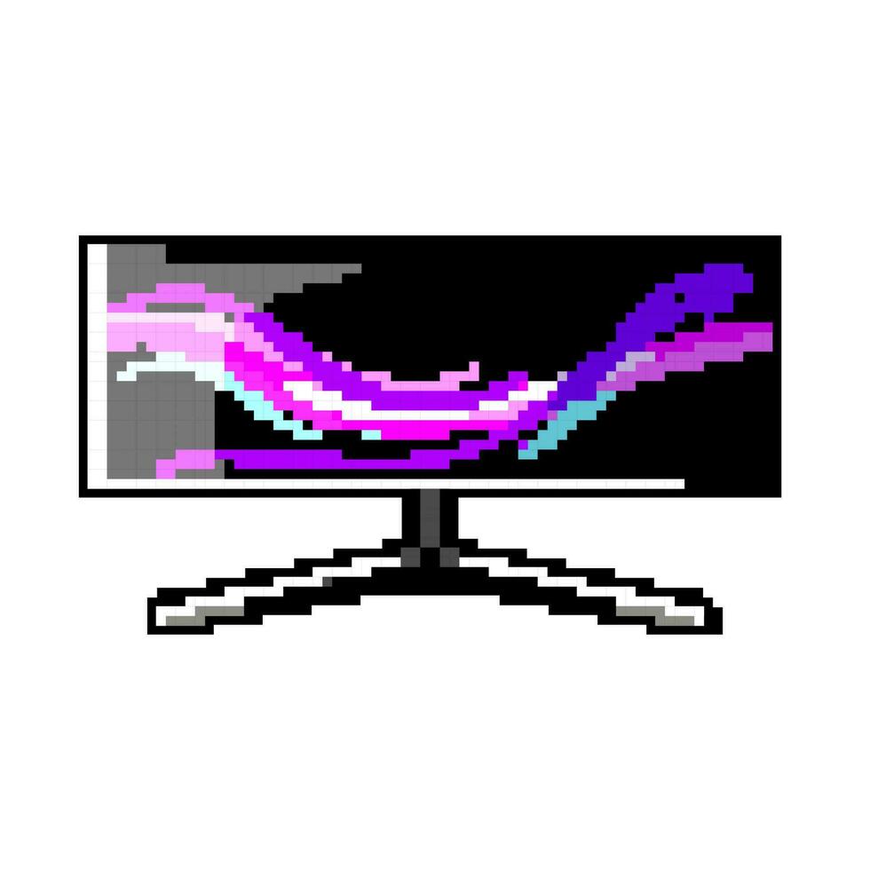 online monitor pc gaming game pixel art vector illustration