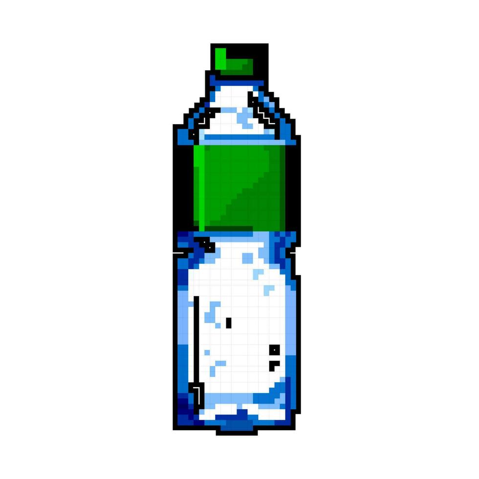 cold mineral water bottle game pixel art vector illustration
