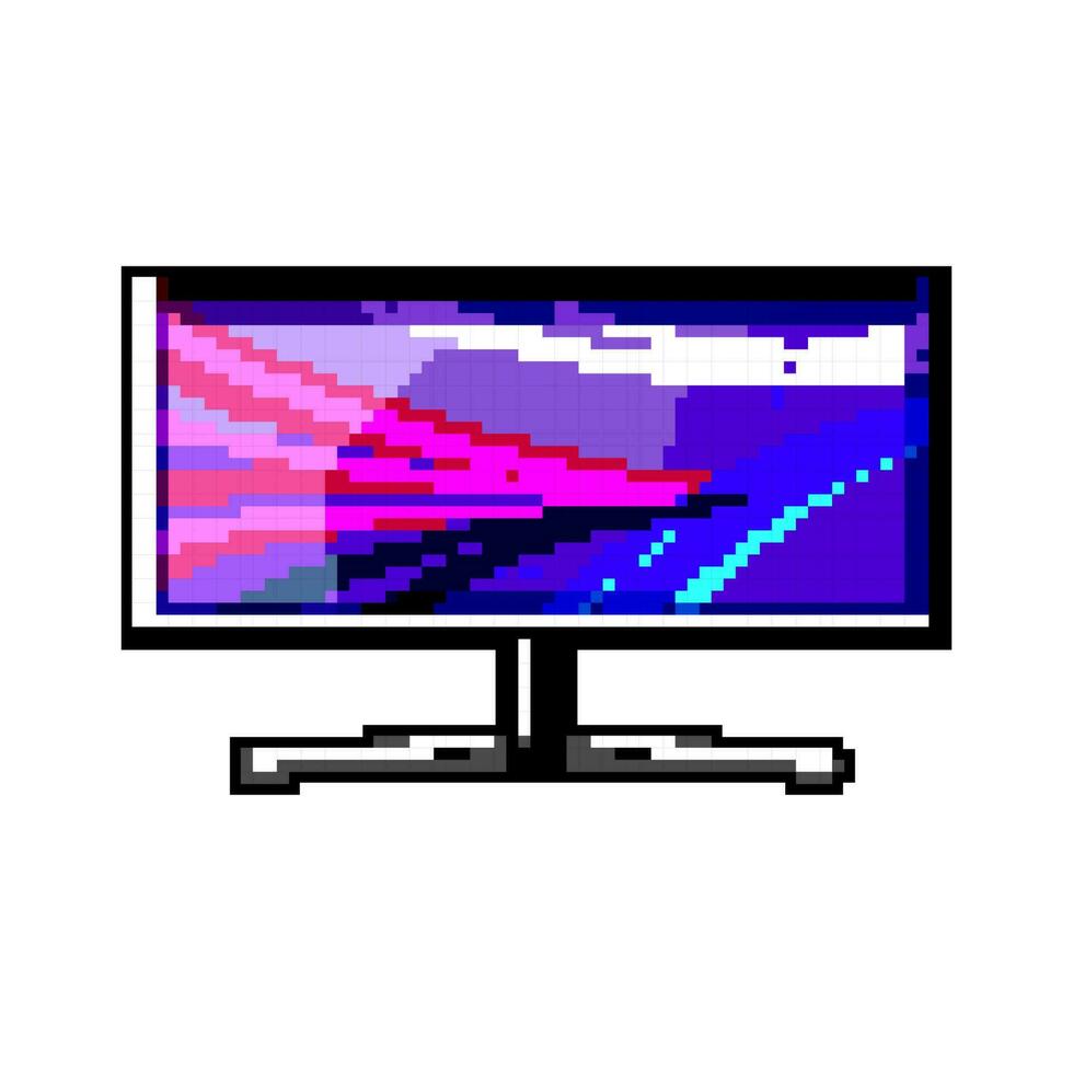 player monitor pc gaming game pixel art vector illustration