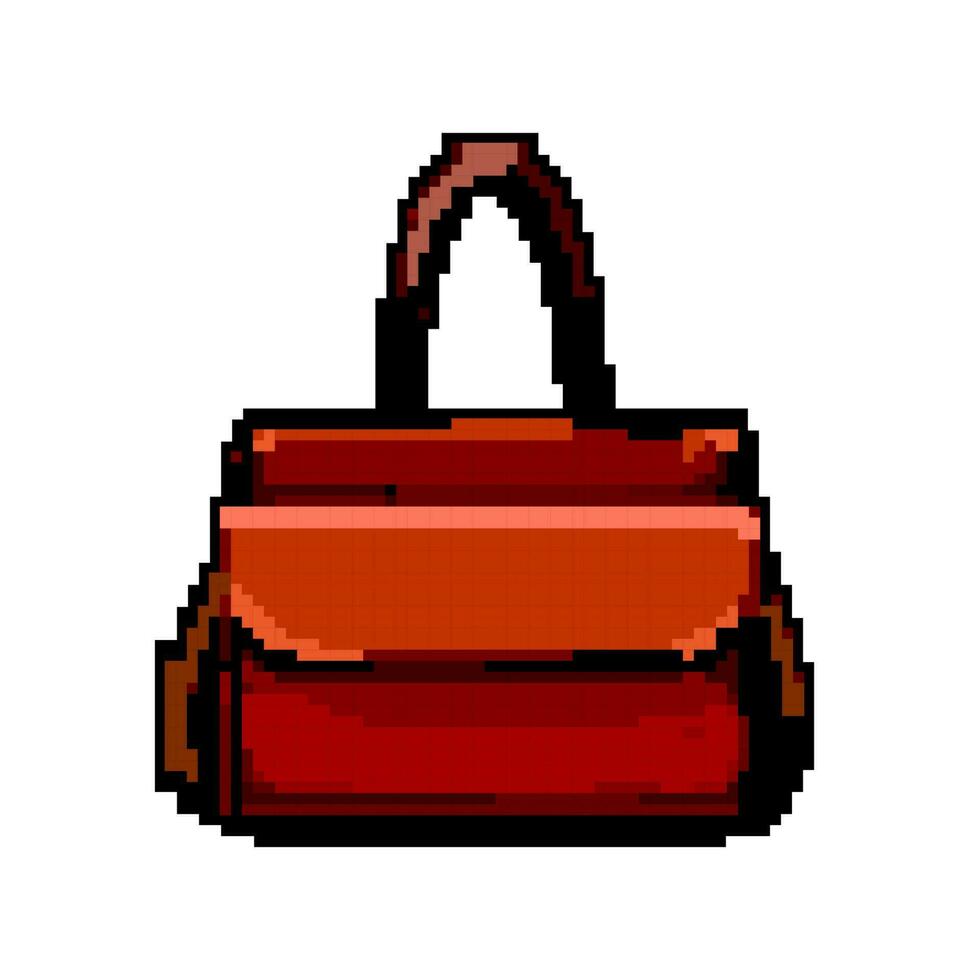 girl business bag game pixel art vector illustration