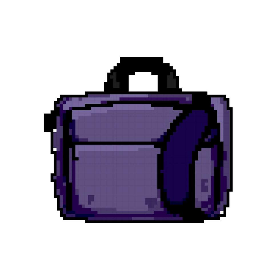 travel laptop bag game pixel art vector illustration