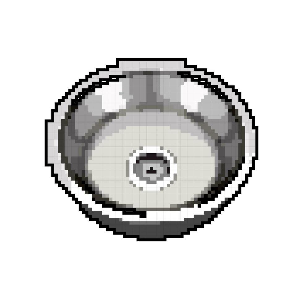 silver metal sink game pixel art vector illustration