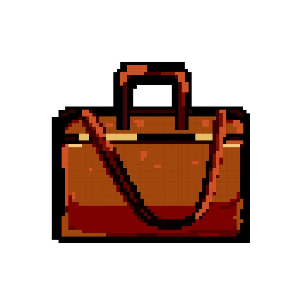 woman business bag game pixel art vector illustration