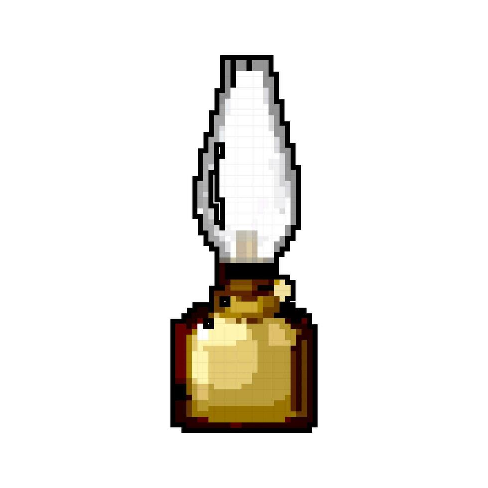 oil kerosene lamp game pixel art vector illustration