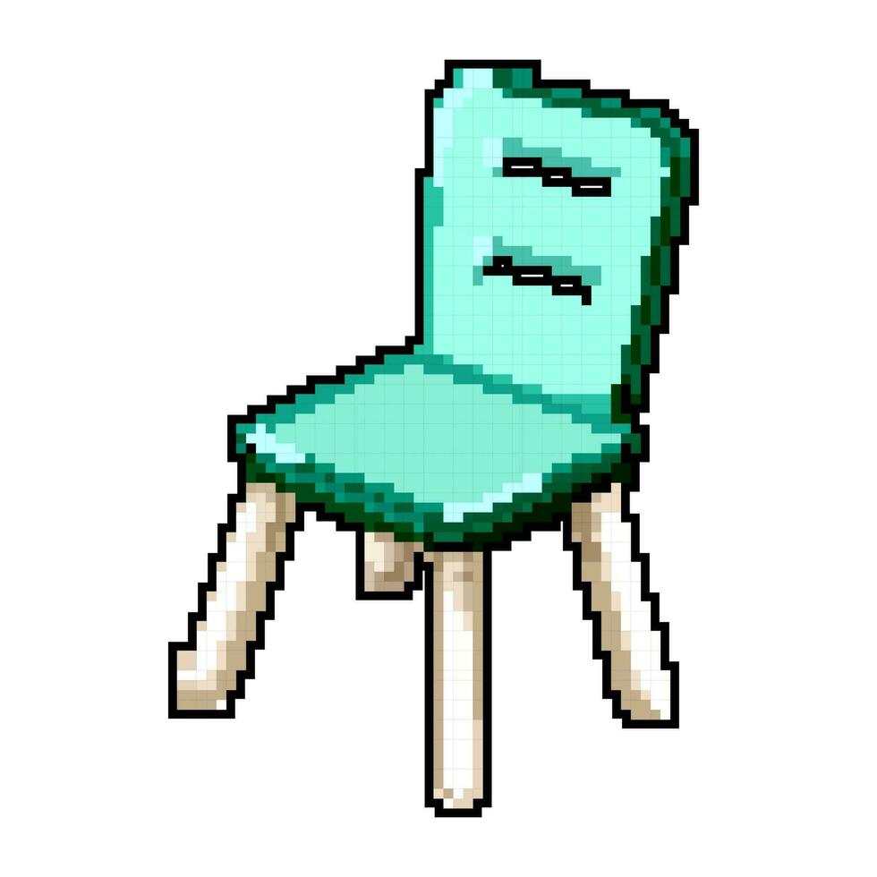 furniture kid chair game pixel art vector illustration