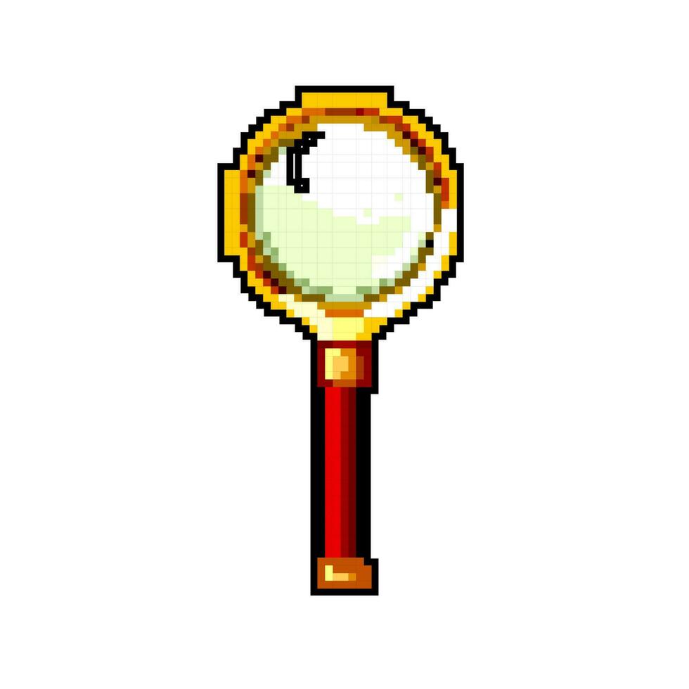 research magnifying glass game pixel art vector illustration