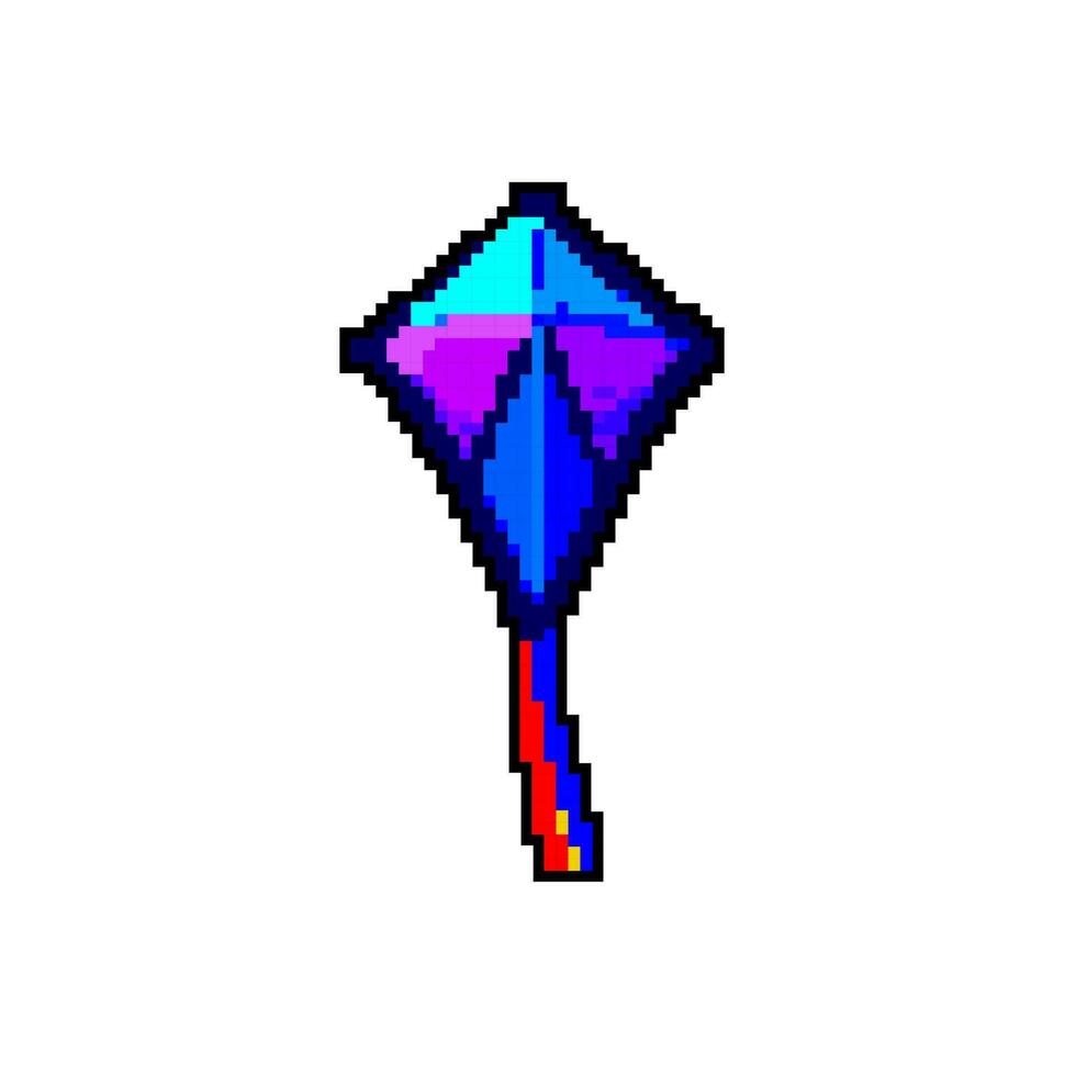 fly kite sky game pixel art vector illustration