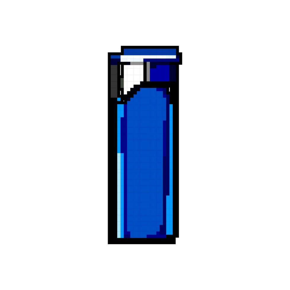 plastic lighter fire game pixel art vector illustration