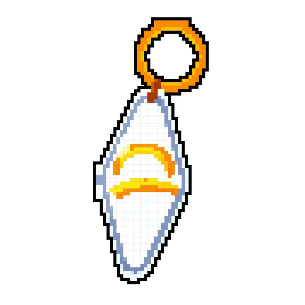 silver keychain key game pixel art vector illustration