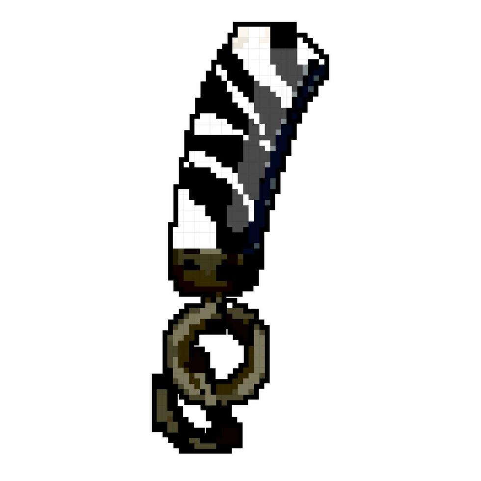 metal keychain key game pixel art vector illustration