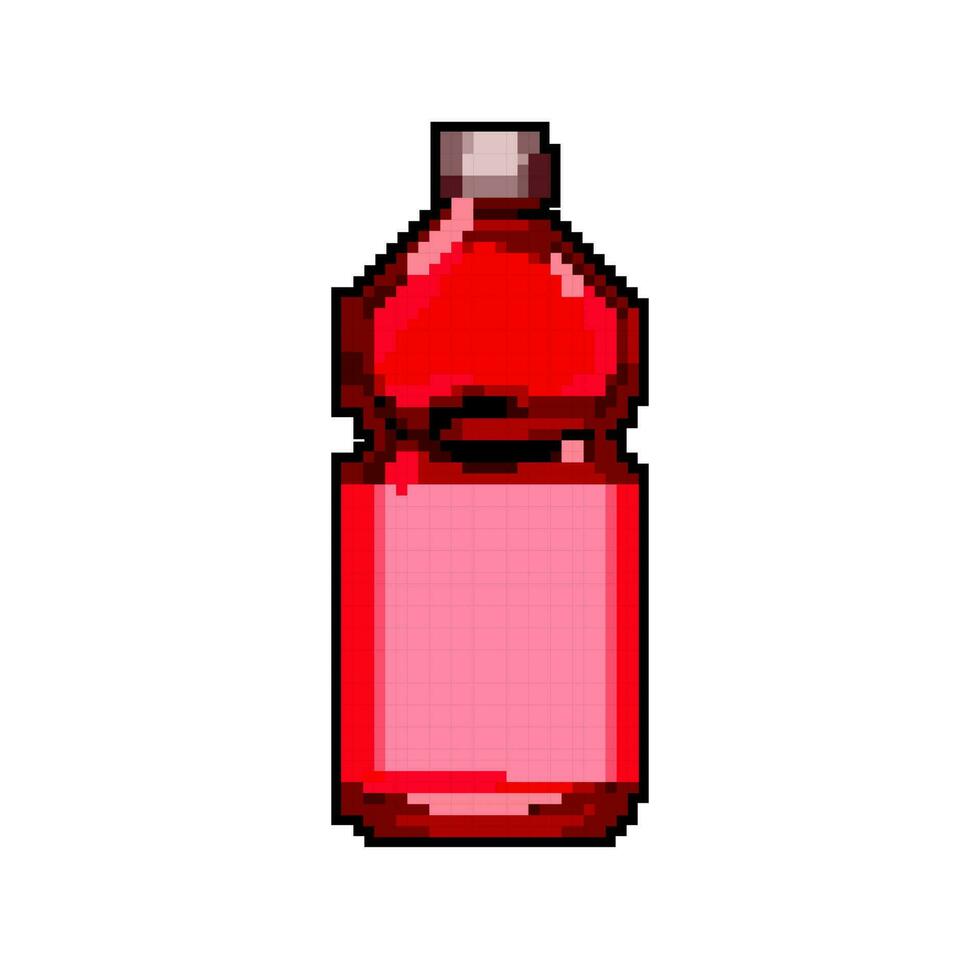 fresh juice bottle game pixel art vector illustration