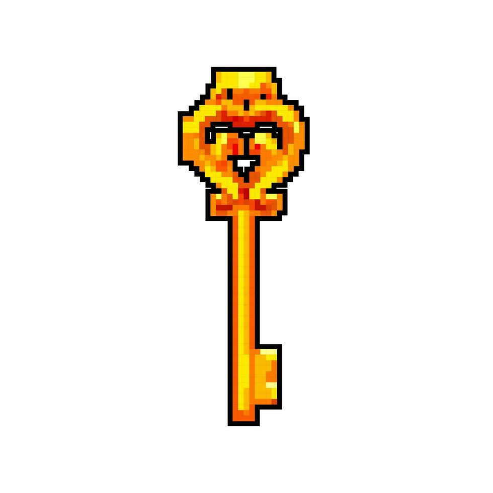 secret key vintage game pixel art vector illustration