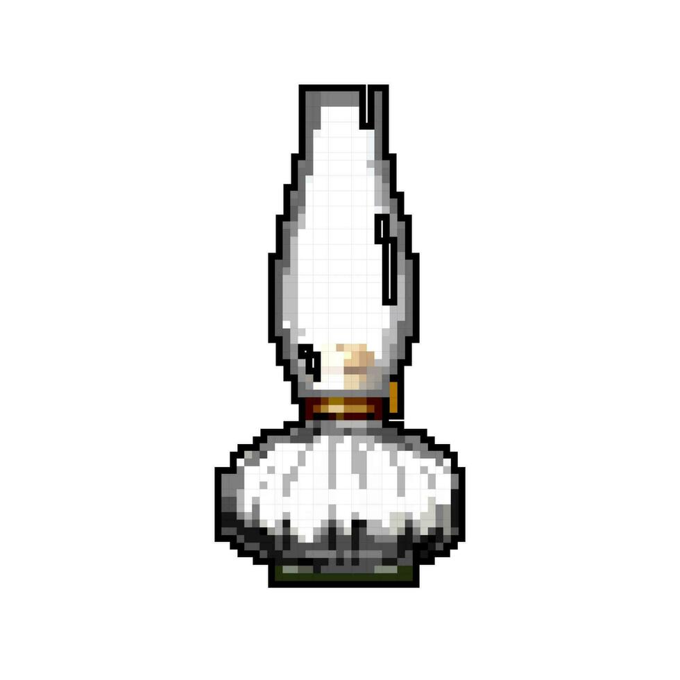 old kerosene lamp game pixel art vector illustration