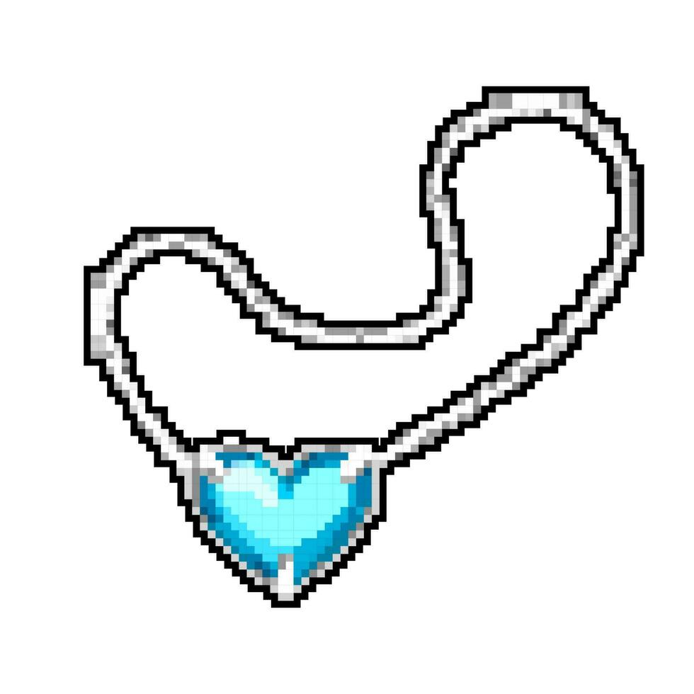 necklace jewelry luxury game pixel art vector illustration