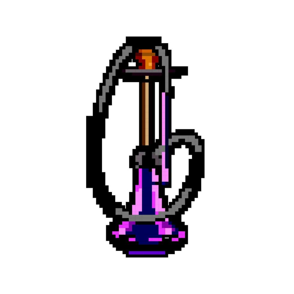 relaxation hookah shisha game pixel art vector illustration