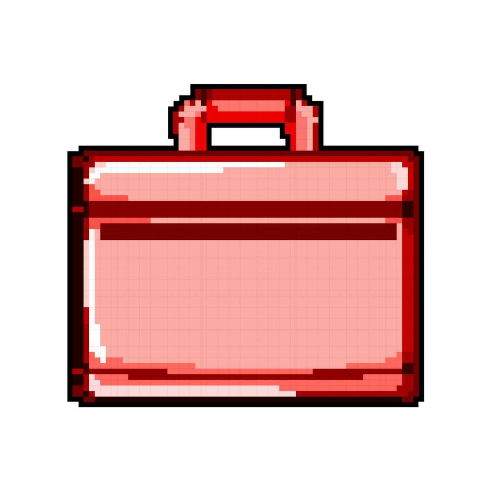 travel laptop bag game pixel art vector illustration