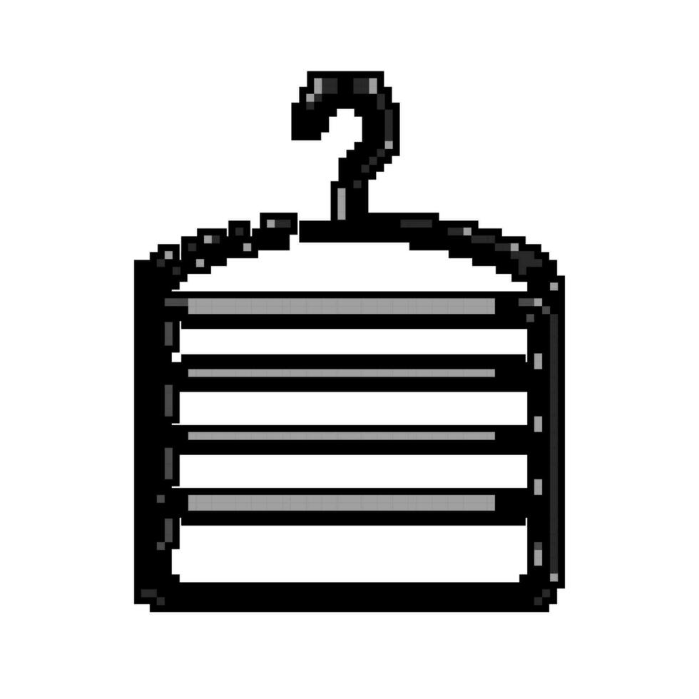 rack hanger clothes game pixel art vector illustration
