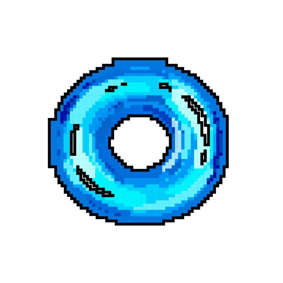 travel inflatable ring game pixel art vector illustration