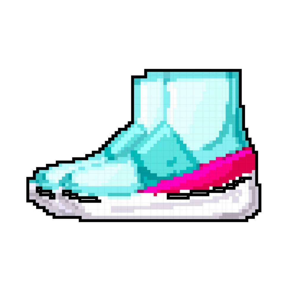 pair kid shoes game pixel art vector illustration