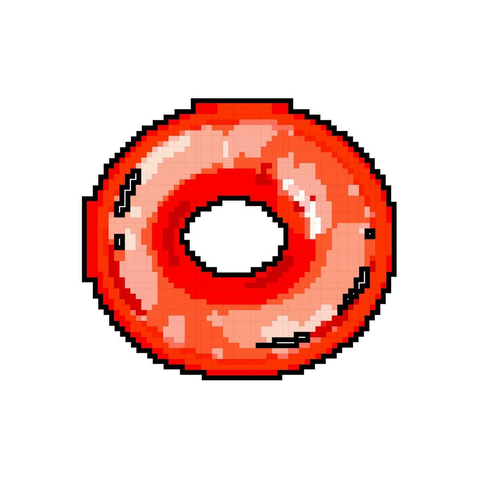 vacation inflatable ring game pixel art vector illustration