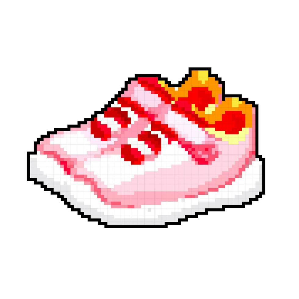 foot kid shoes game pixel art vector illustration