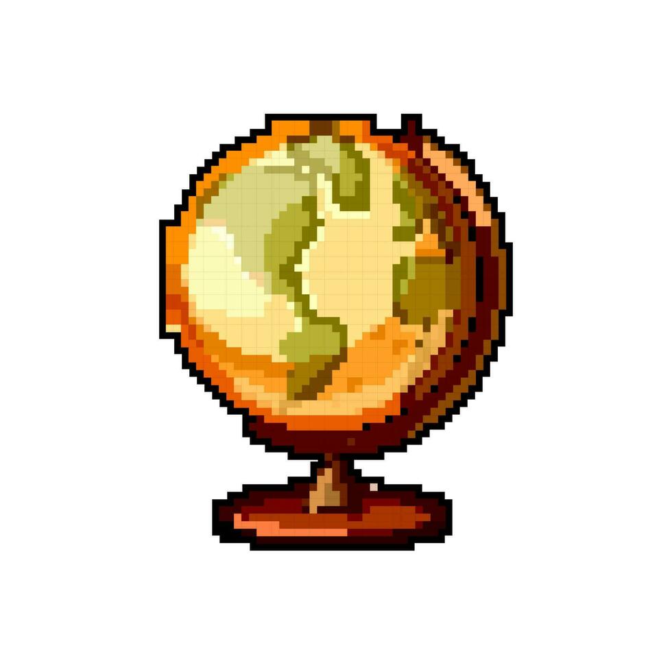 continent globe game pixel art vector illustration