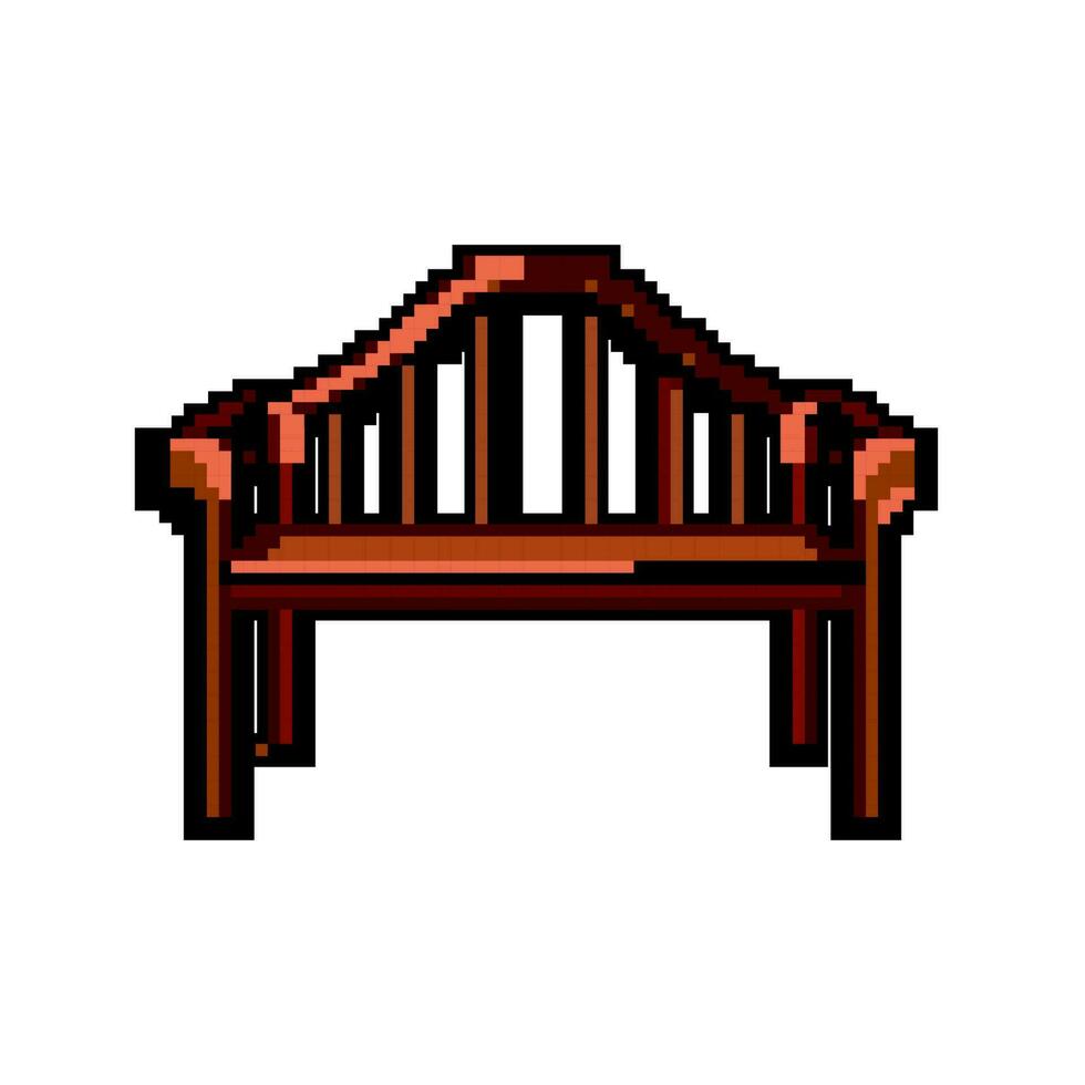 rest garden outdoor bench game pixel art vector illustration