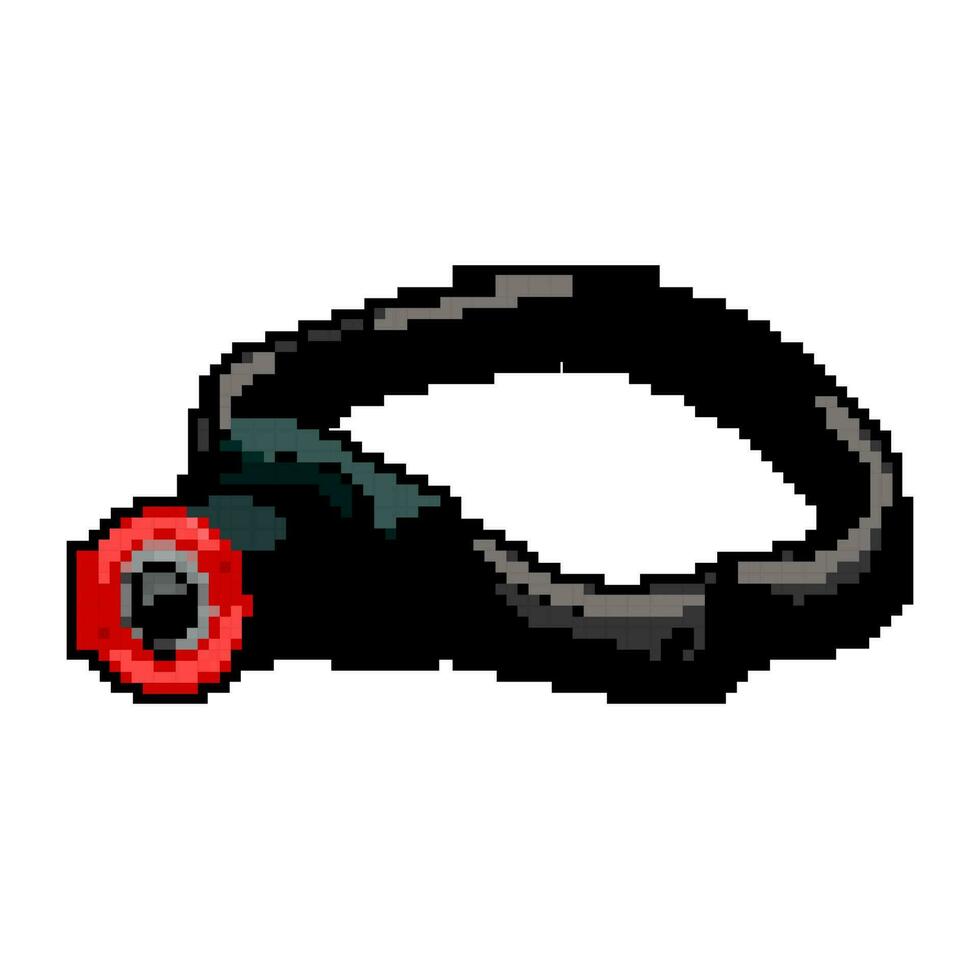 miner headlamp flashlight game pixel art vector illustration
