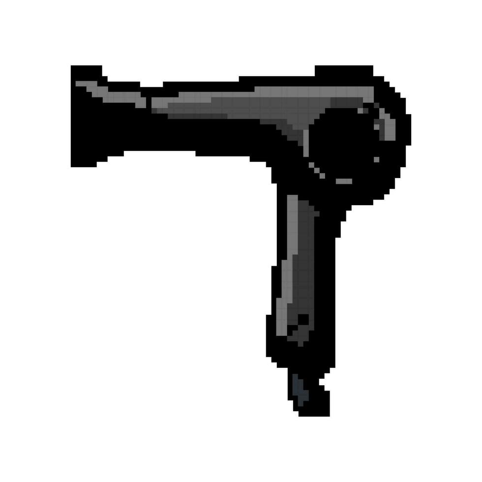 female hair dryer game pixel art vector illustration