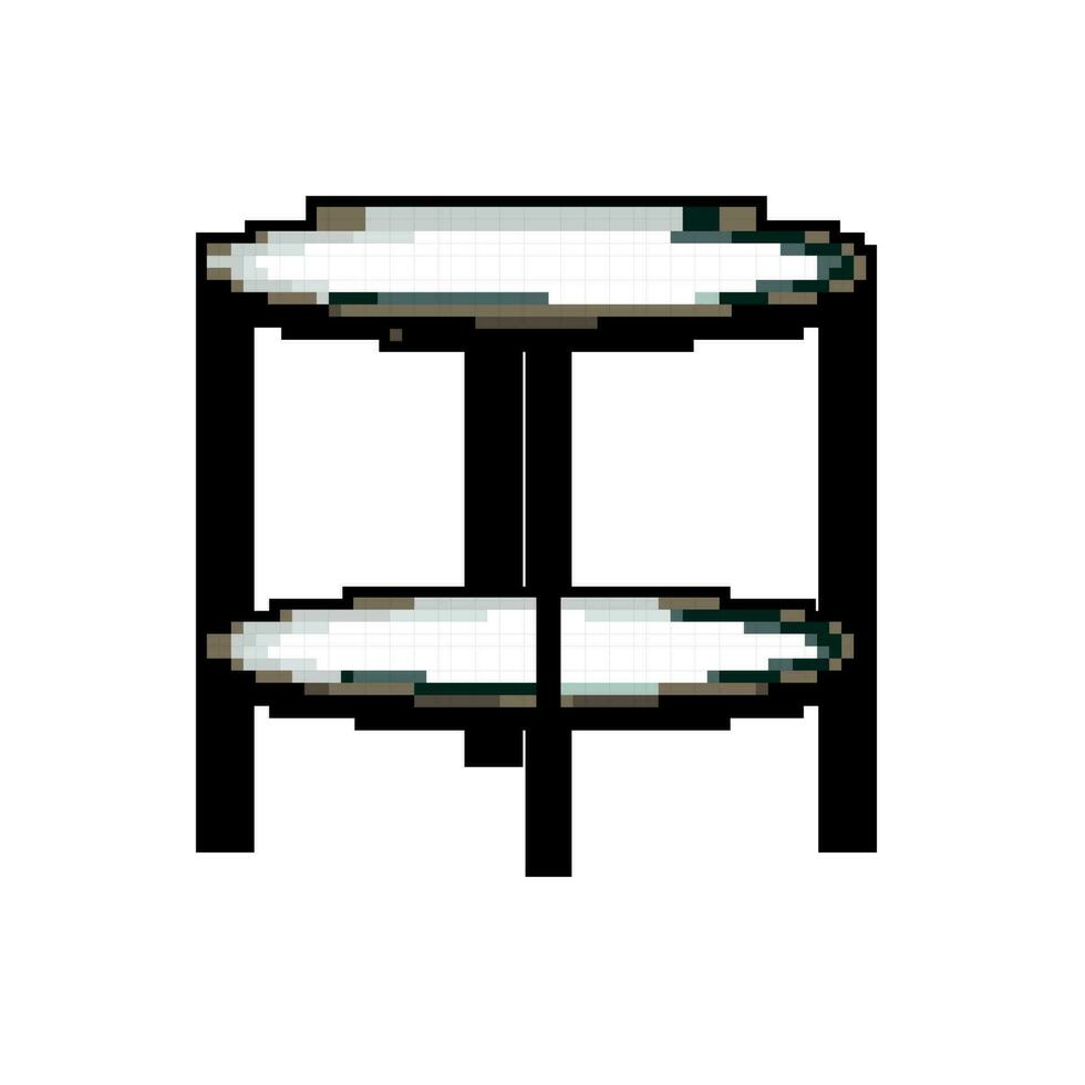 space glass table game pixel art vector illustration