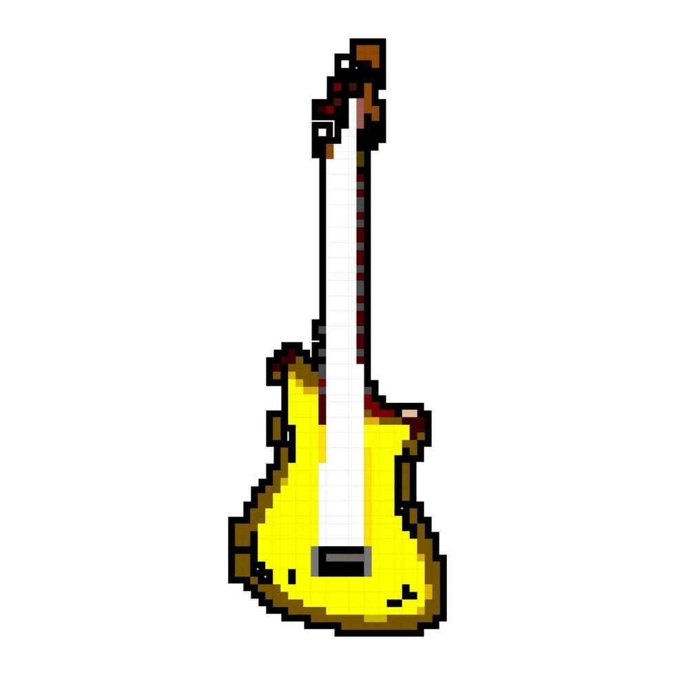 electric guitar music game pixel art vector illustration