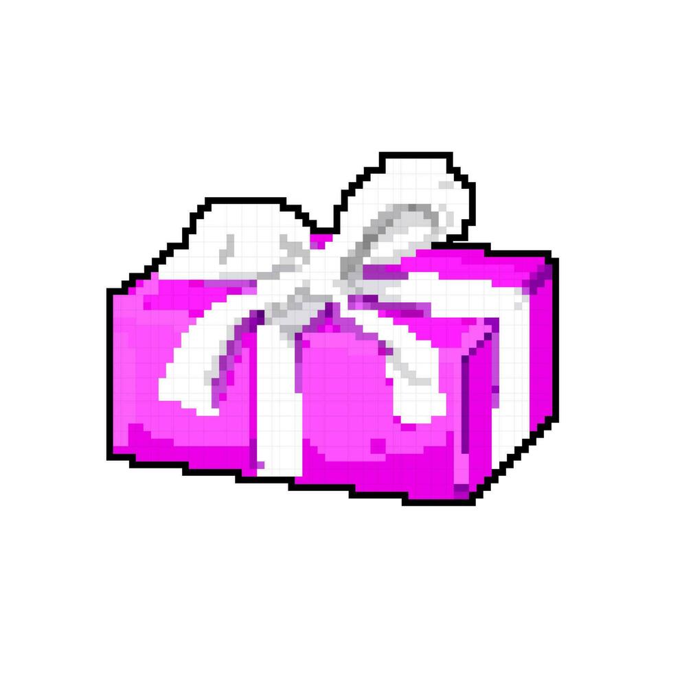 holiday gift box game pixel art vector illustration