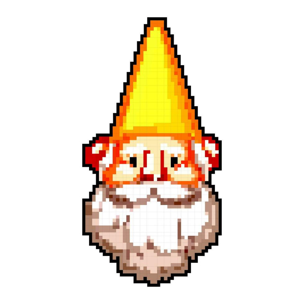 cute garden gnome game pixel art vector illustration