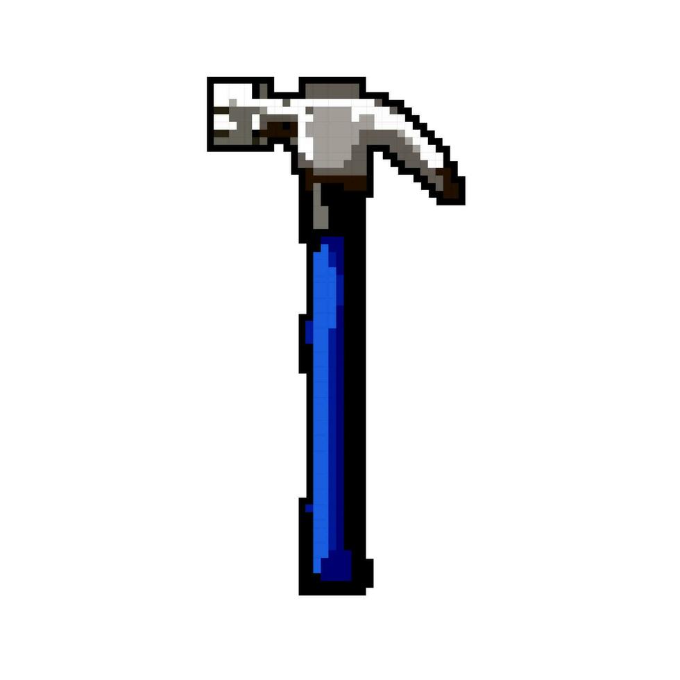 construction hammer tool game pixel art vector illustration