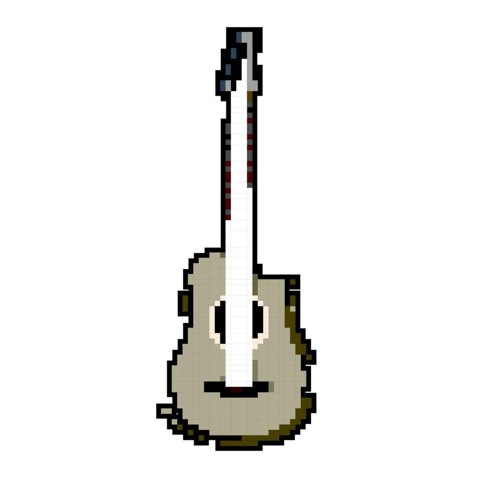 string guitar music game pixel art vector illustration