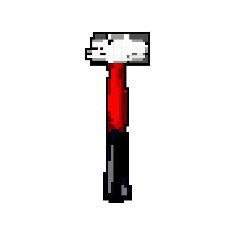 handle hammer tool game pixel art vector illustration