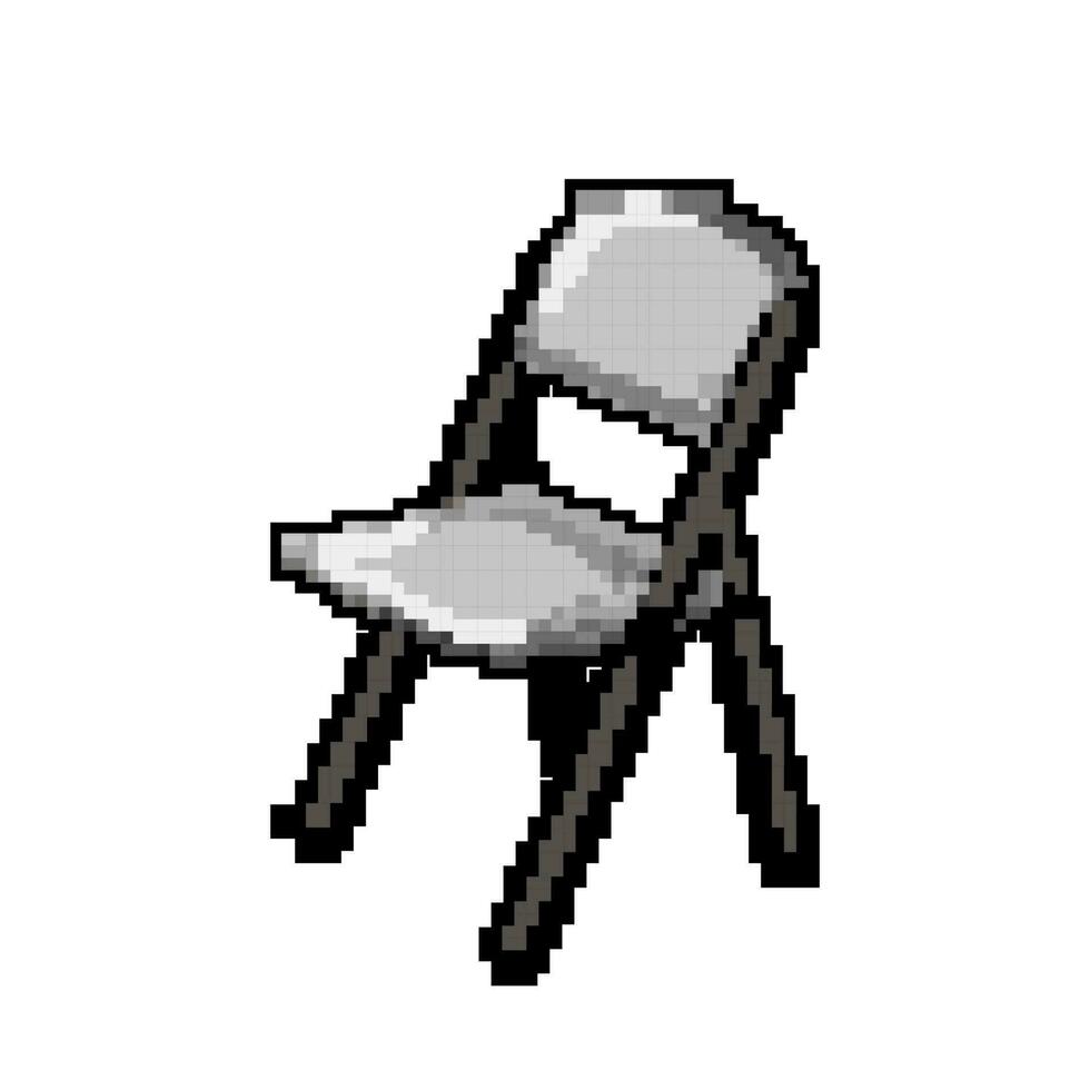 beach folding chair game pixel art vector illustration