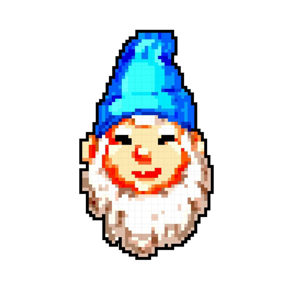 dwarf garden gnome game pixel art vector illustration