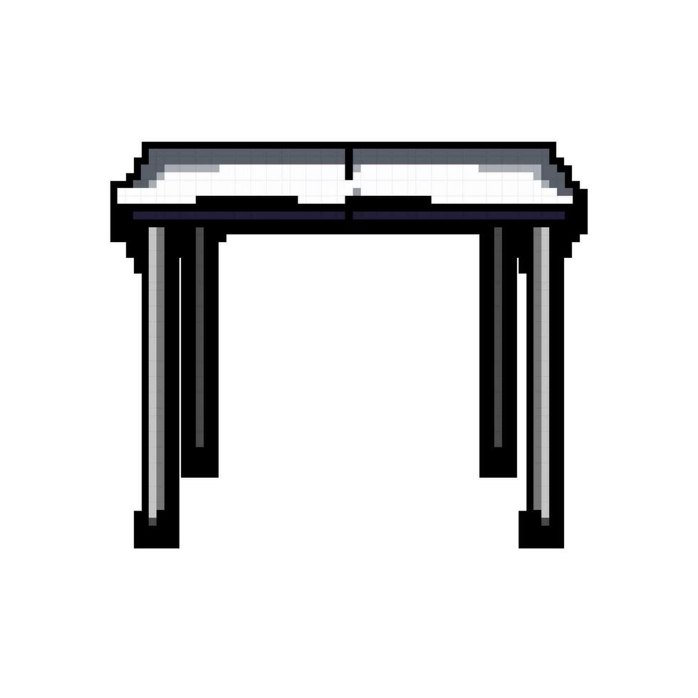 picnic folding table game pixel art vector illustration