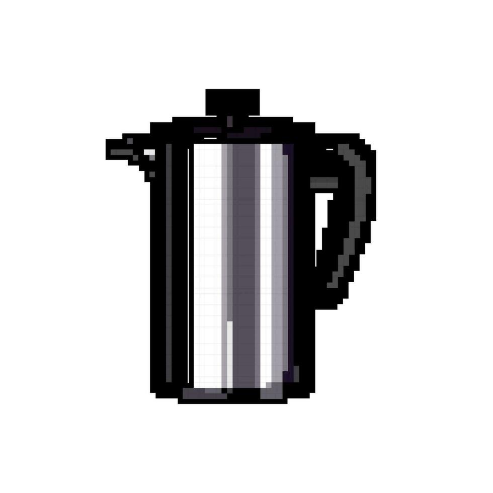 brown french press coffee game pixel art vector illustration