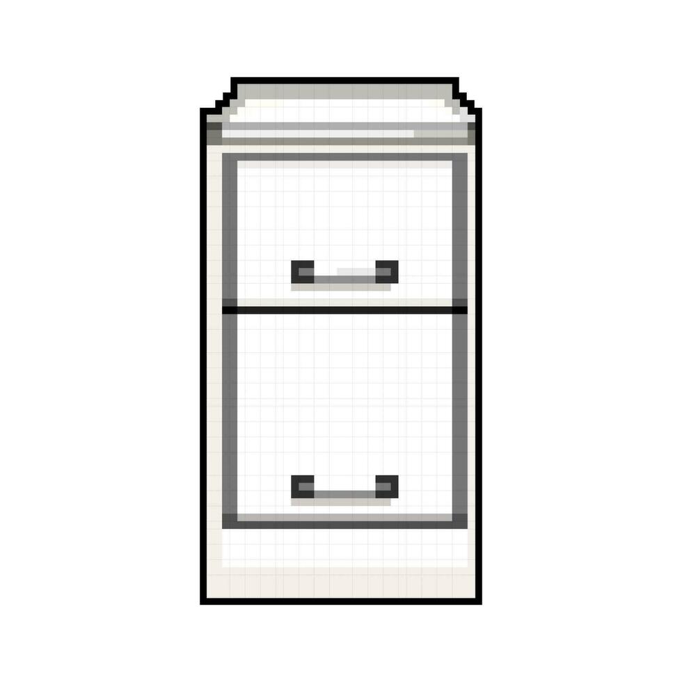 catalog file cabinet game pixel art vector illustration