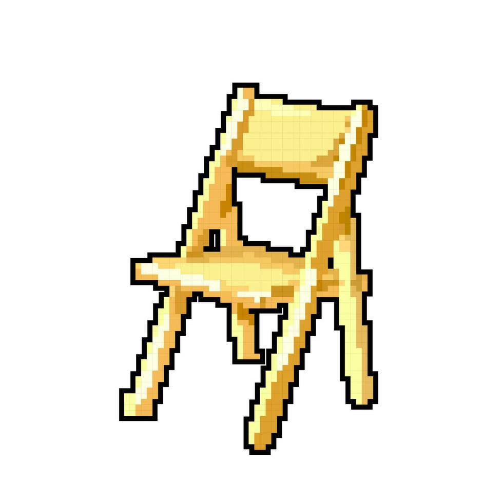 furniture folding chair game pixel art vector illustration