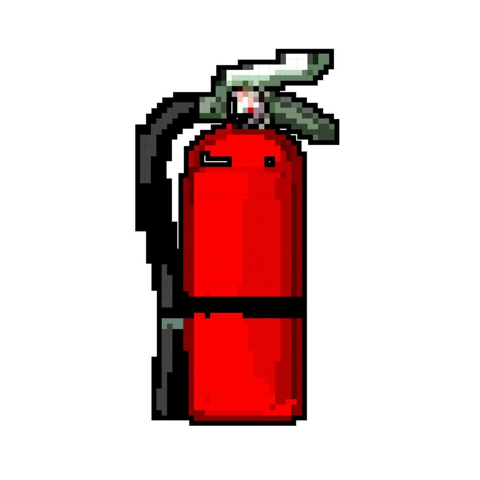 equipment fire extinguisher game pixel art vector illustration