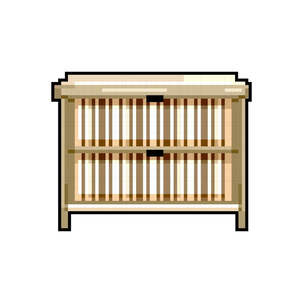 storage file cabinet game pixel art vector illustration