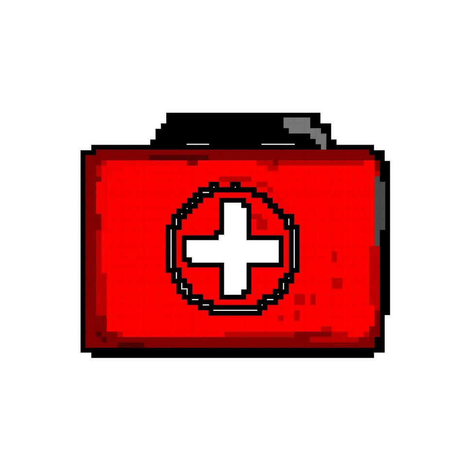 help first aid kit game pixel art vector illustration